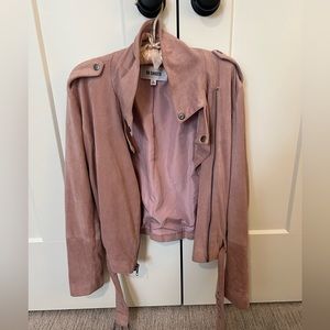 Pink Suede Moto Jacket